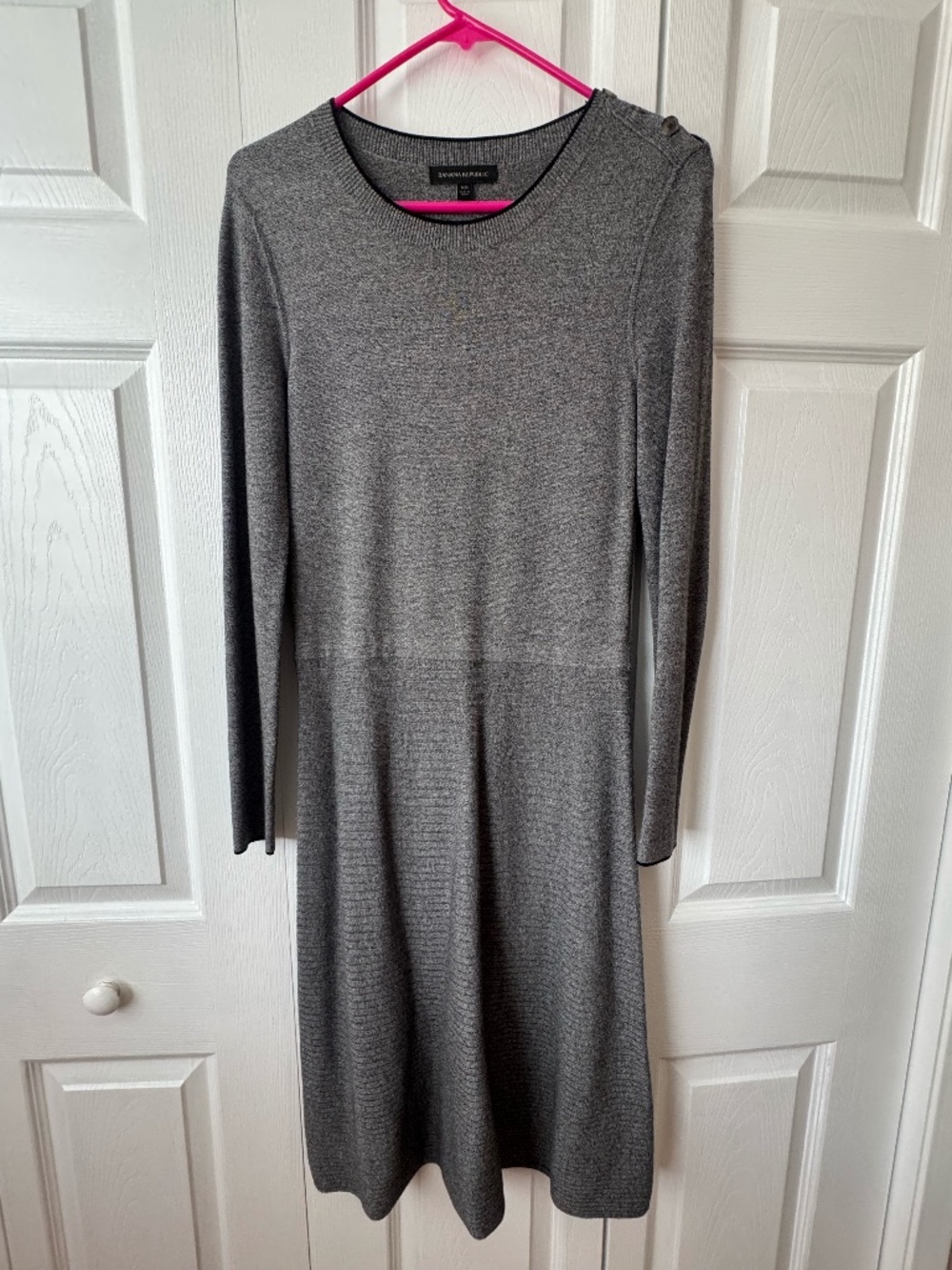 Banana Republic Grey Knit Long Sleeve Sweater Dress XS - Heathered Charcoal